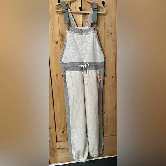 NWT Free People Movement Heather Gray Knit Overalls 💕 - Picture 2 of 9